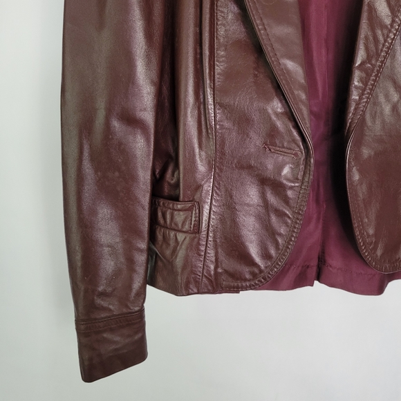 Vintage Avant Garde Leather Jacket sz 10 - Picture 6 of 11